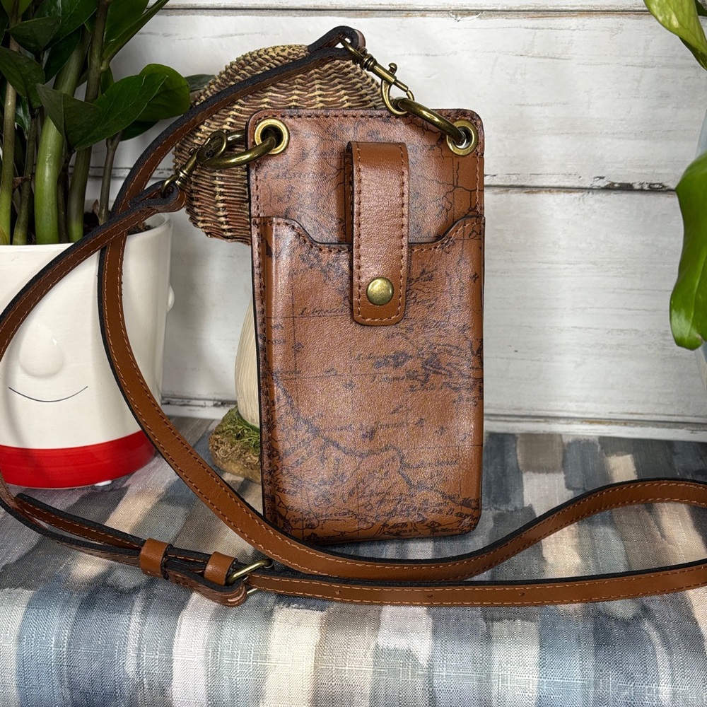 Patricia Nash Tan Leather Phone Case Mini Bag